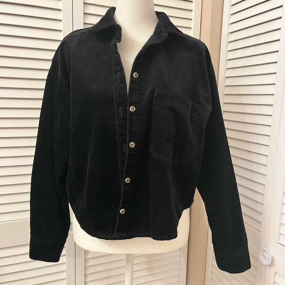 Black Corduroy Jacket Button Up